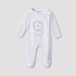 Juniors Floral Print Sleepsuit with Long Sleeves and Button Closure - White / 9-12 mths