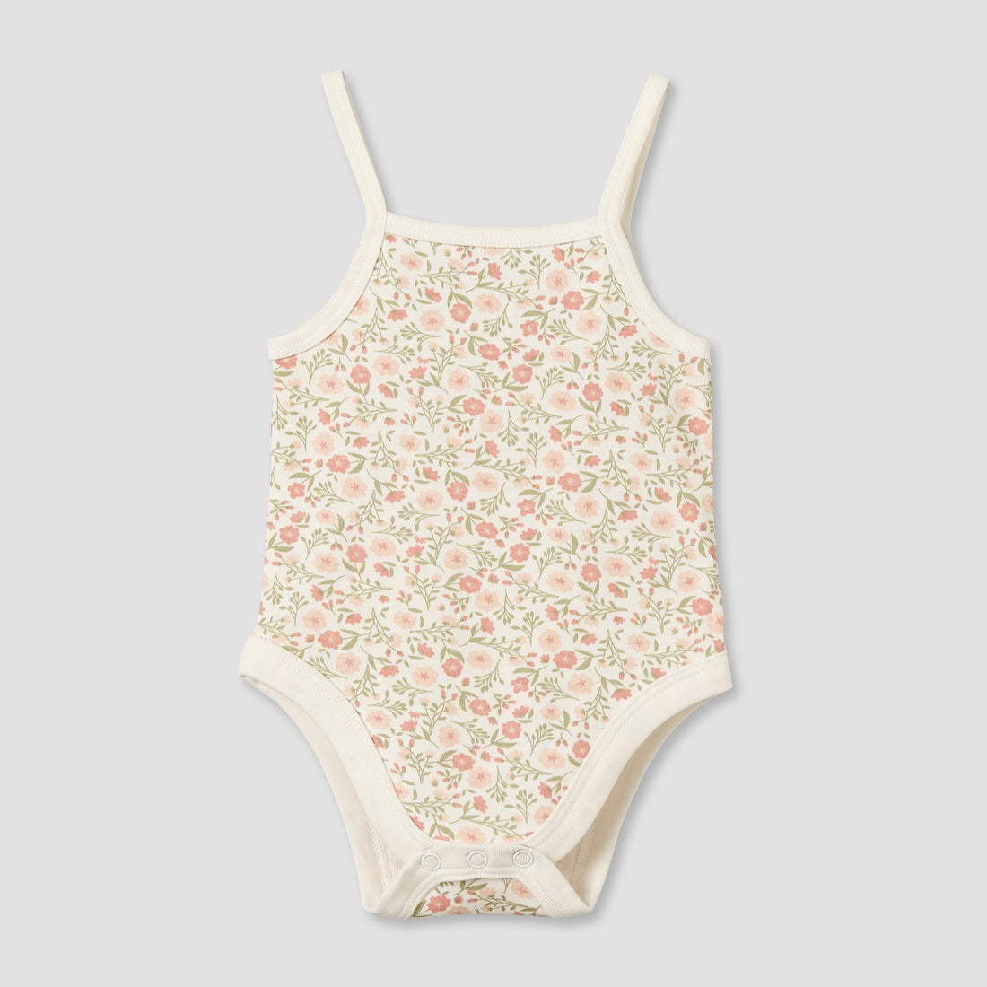 Pack of 3 Juniors Cotton Strappy Bodysuit with Floral Print
