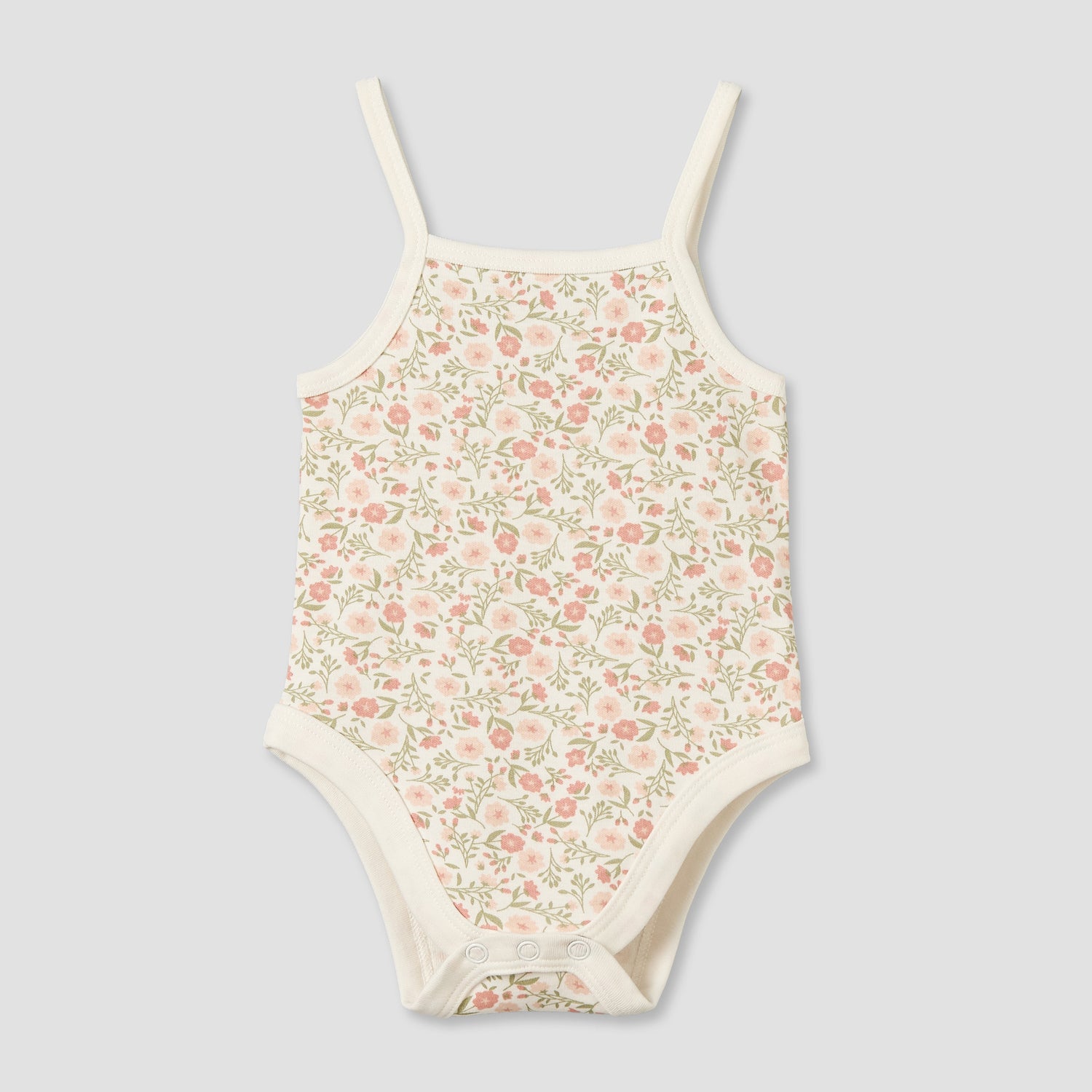 Pack of 3 Juniors Cotton Strappy Bodysuit with Floral Print
