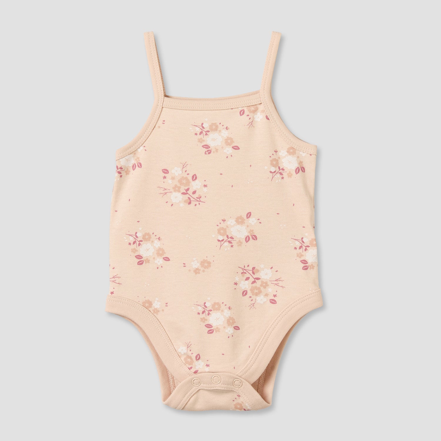 Pack of 3 Juniors Cotton Strappy Bodysuit with Floral Print
