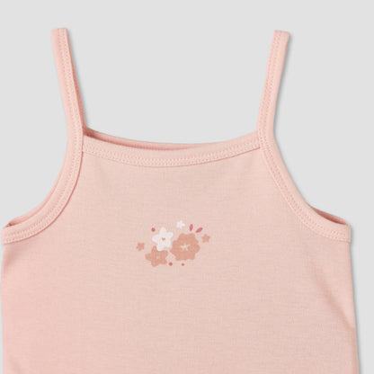Pack of 3 Juniors Cotton Strappy Bodysuit with Floral Print