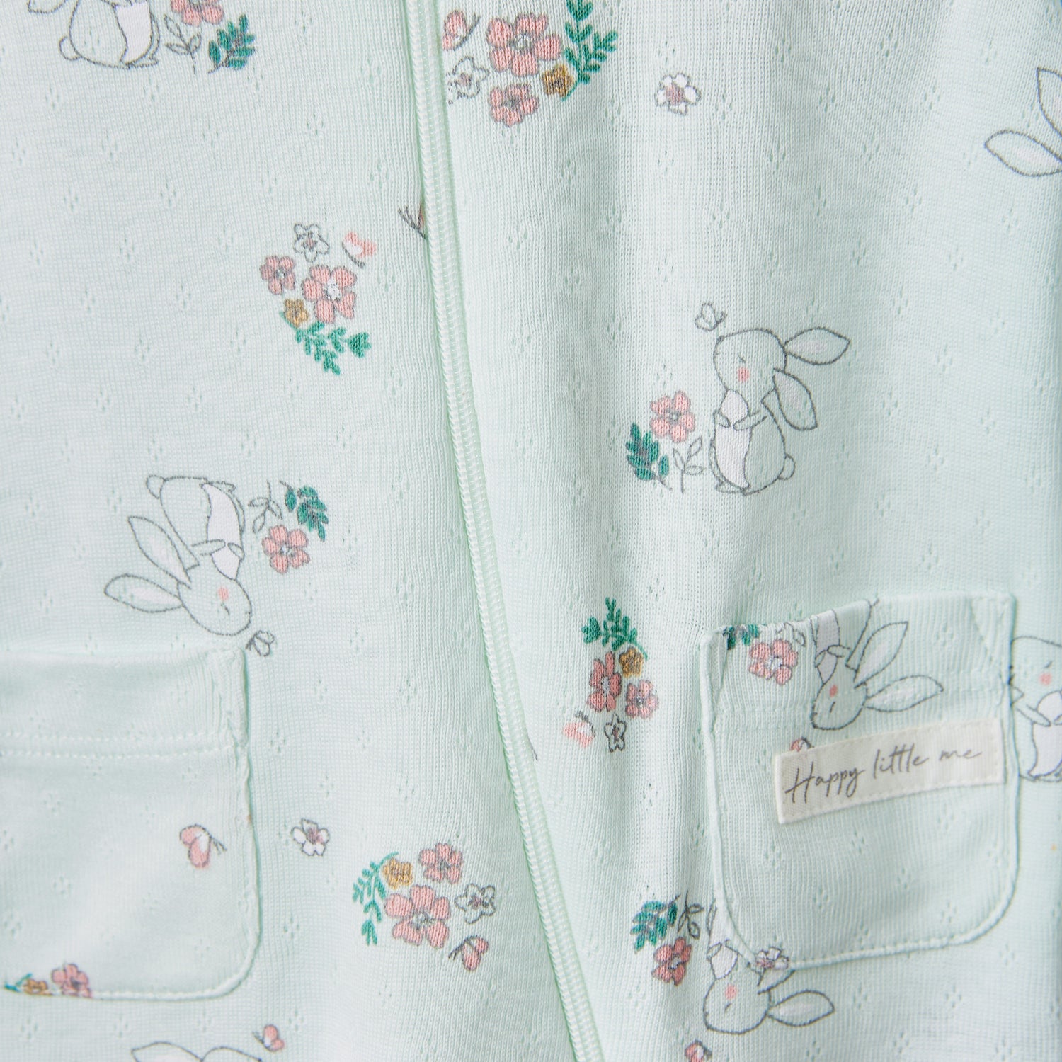 Juniors Printed Sleepsuit with Long Sleeves and Zip Closure