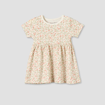 Pack of 3 Juniors Round Neck Knee Length A-line Dress with Floral Print