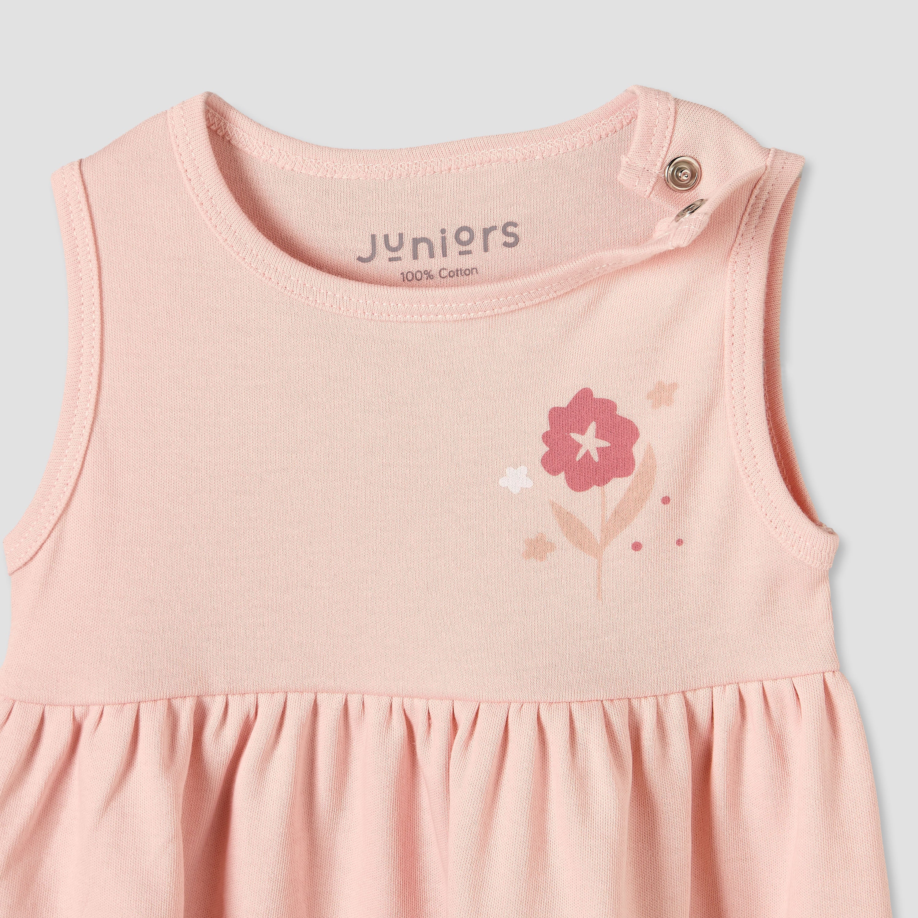 Pack of 3 Juniors Round Neck Knee Length A-line Dress with Floral Print