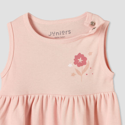 Pack of 3 Juniors Round Neck Knee Length A-line Dress with Floral Print