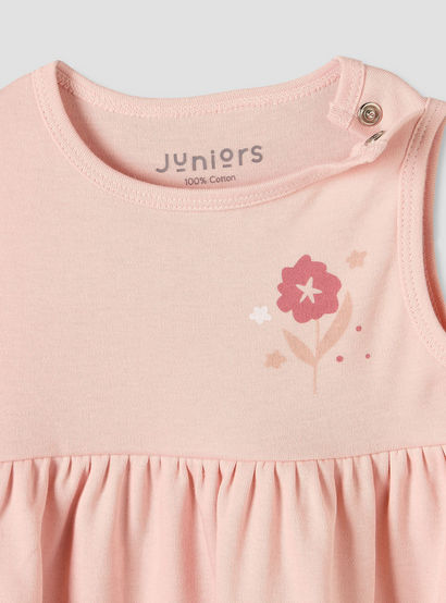 Pack of 3 Juniors Round Neck Knee Length A-line Dress with Floral Print-baby-girls-clothing-dressesandjumpsuits-image-6