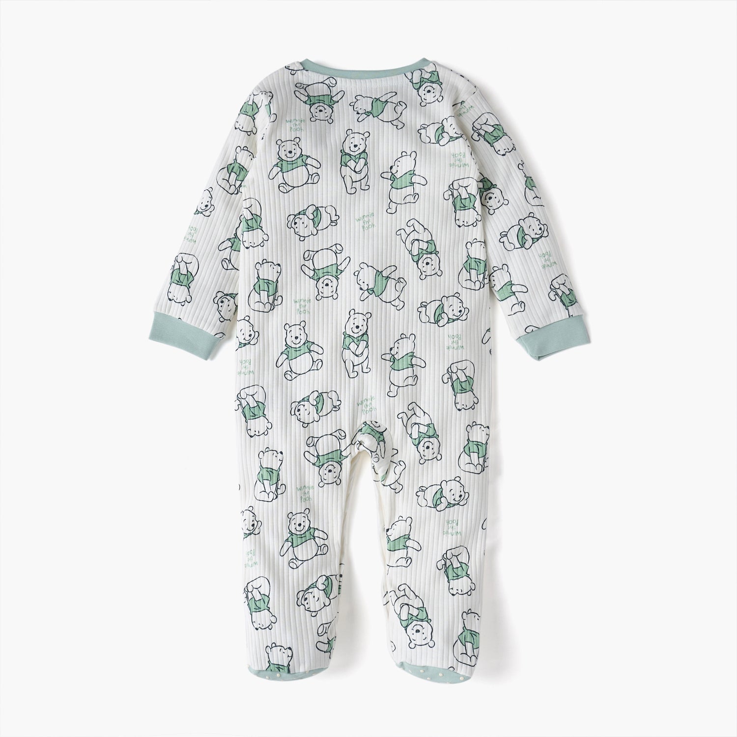 Disney All-Over Winnie The Pooh Print Closed Feet Sleepsuit with Long Sleeves