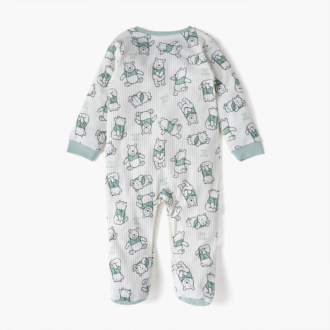 Disney All-Over Winnie The Pooh Print Closed Feet Sleepsuit with Long Sleeves