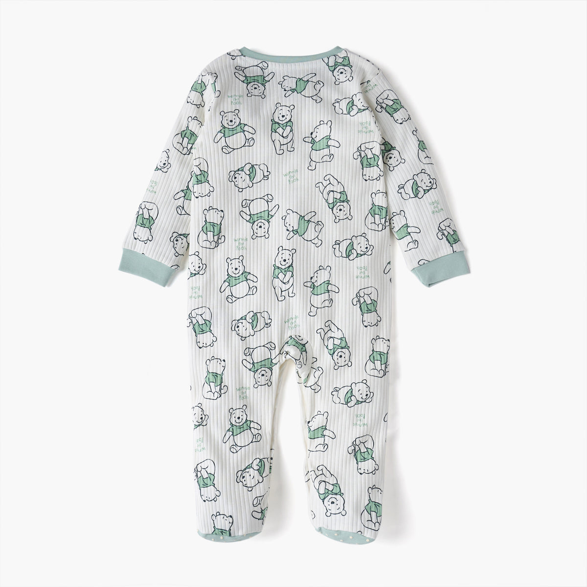 Disney All-Over Winnie The Pooh Print Closed Feet Sleepsuit with Long Sleeves