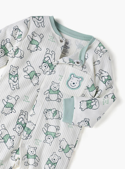 Disney All-Over Winnie The Pooh Print Closed Feet Sleepsuit with Long Sleeves-baby-boys-clothing-nightwear-sleepsuits-image-3