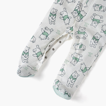 Disney All-Over Winnie The Pooh Print Closed Feet Sleepsuit with Long Sleeves