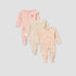 Pack of 3 Juniors Cotton Crew Neck Long Sleeves Sleepsuit with Floral Print - Pink / 9-12 mths