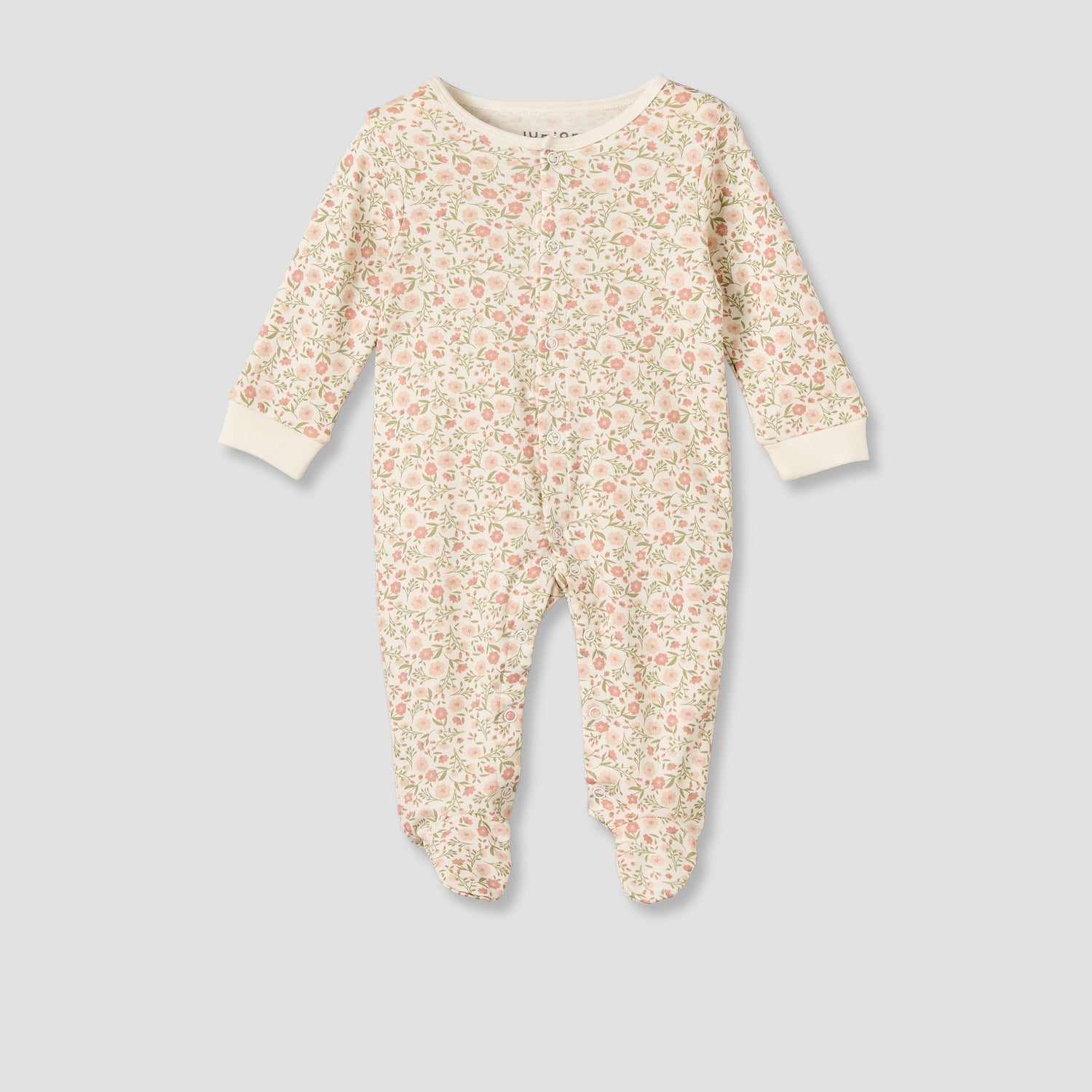 Pack of 3 Juniors Cotton Crew Neck Long Sleeves Sleepsuit with Floral Print
