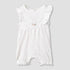 Juniors Printed Sleeveless Romper with Ruffle Accent - White / 12-18 mths