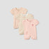 Pack of 3 Juniors Round Neck Short Sleeves Romper with Floral Print - Pink / 12-18 mths