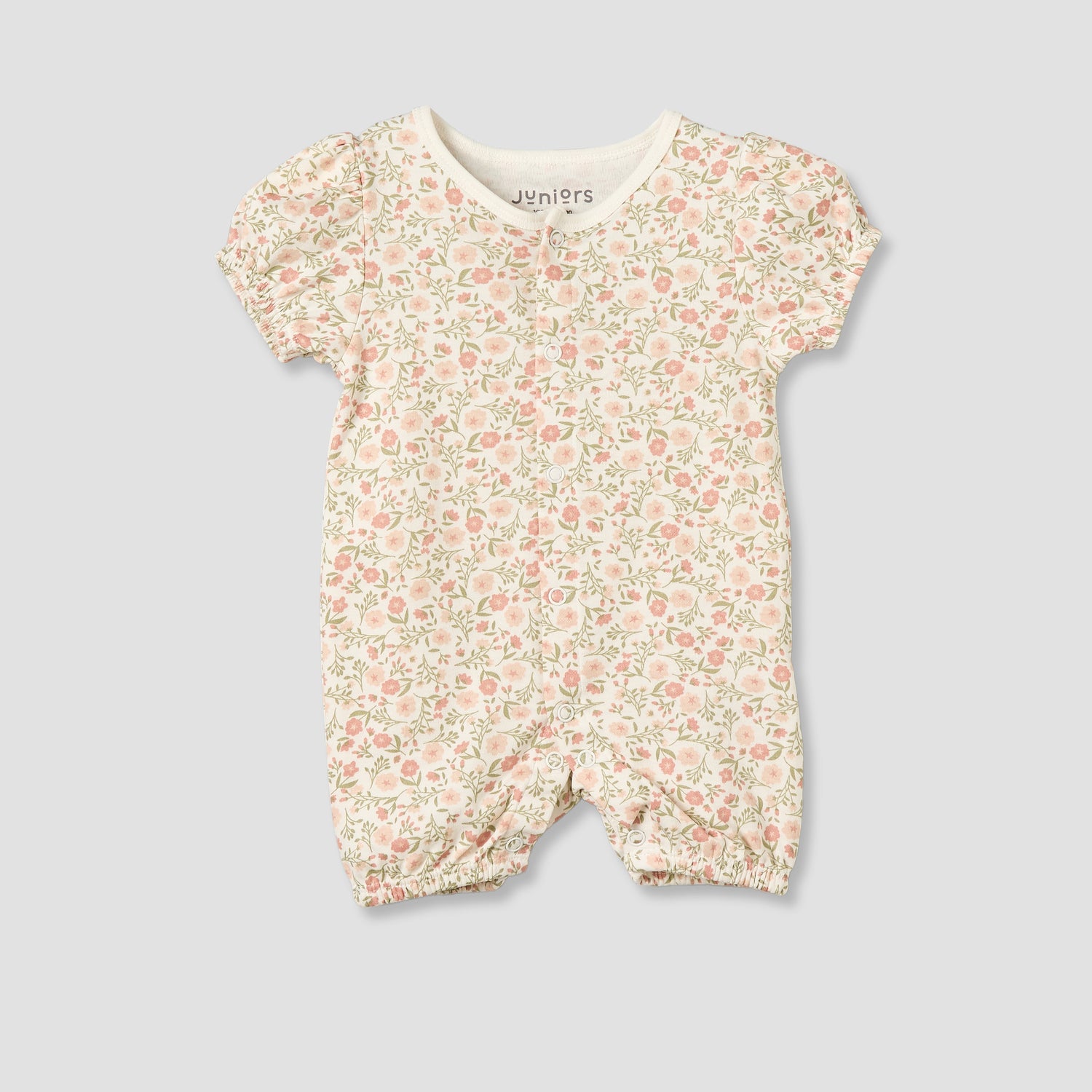 Pack of 3 Juniors Round Neck Short Sleeves Romper with Floral Print