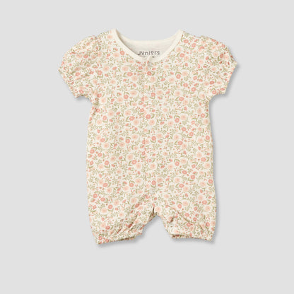 Pack of 3 Juniors Round Neck Short Sleeves Romper with Floral Print