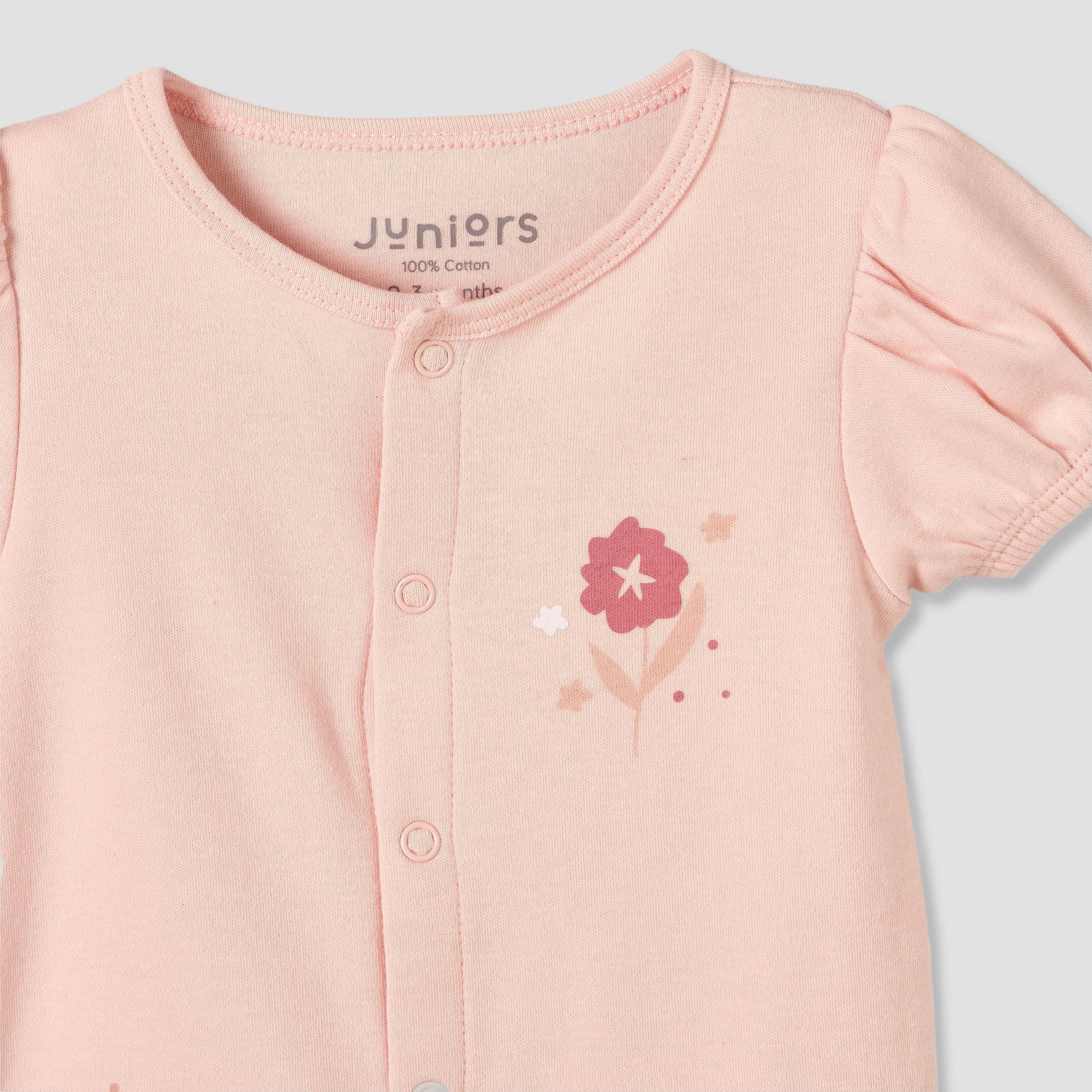 Pack of 3 Juniors Round Neck Short Sleeves Romper with Floral Print