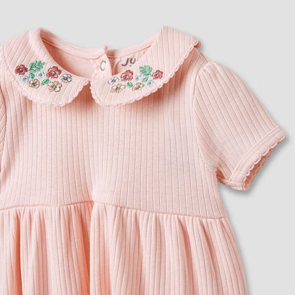 Juniors Embroidered Collared A-line Dress