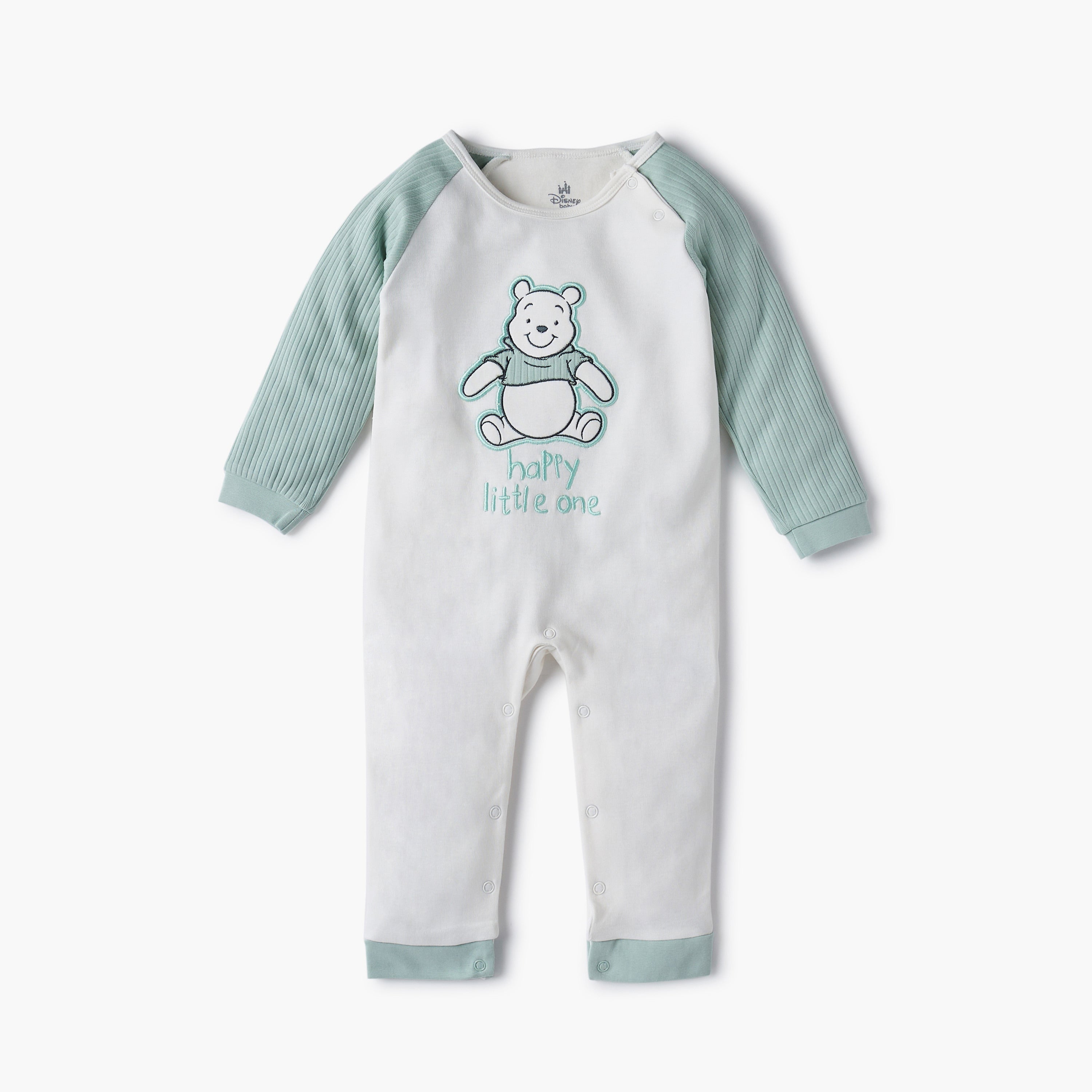 Disney Winnie The Pooh Embroidered Sleepsuit with Long Sleeves - Multicolour / 12-18 mths