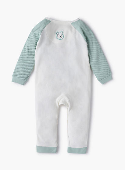Disney Winnie The Pooh Embroidered Sleepsuit with Long Sleeves-baby-boys-clothing-nightwear-sleepsuits-image-2