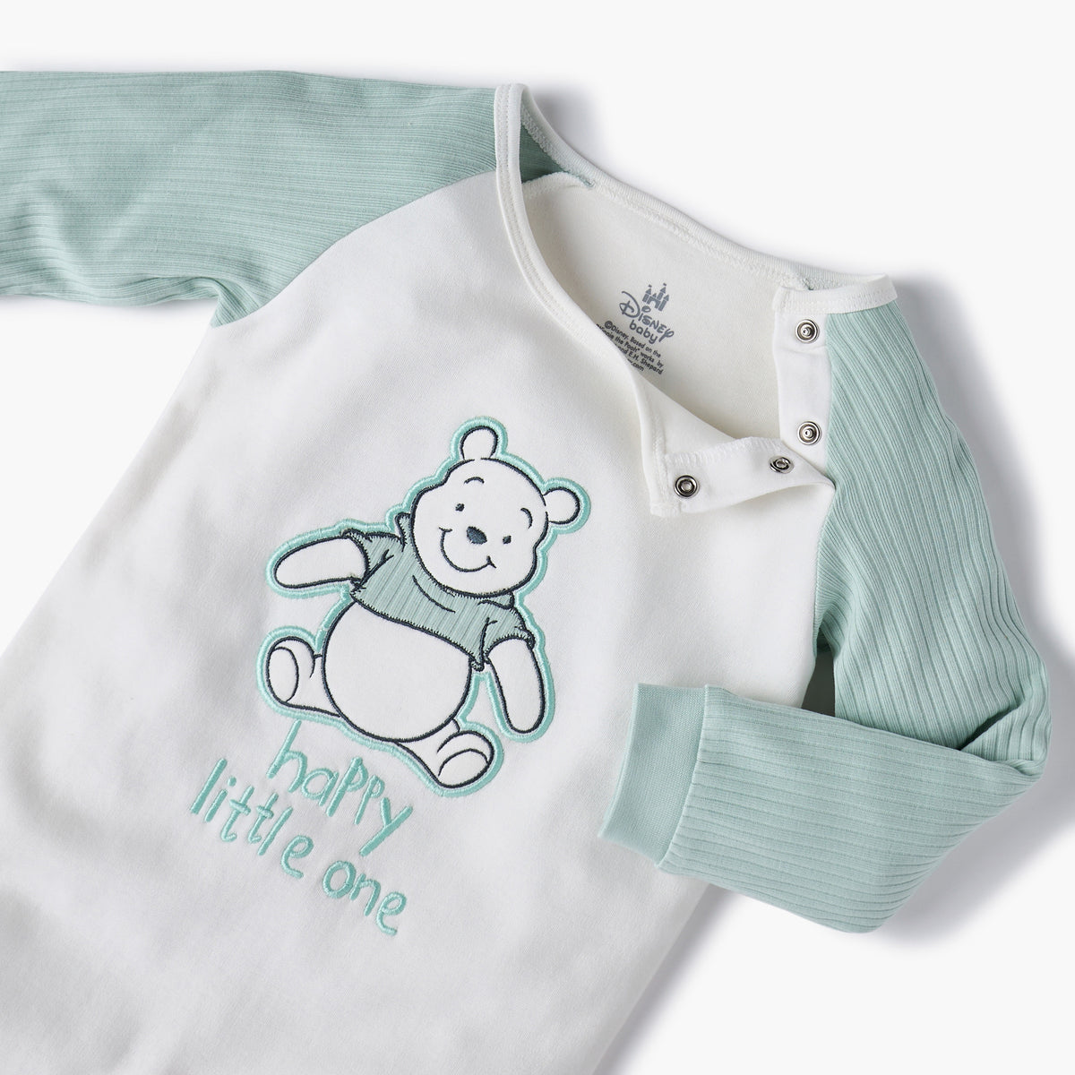 Disney Winnie The Pooh Embroidered Sleepsuit with Long Sleeves