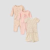 Set of 3 Juniors Cotton Round Neck Pyjama Set with Floral Print-undefined-image-1