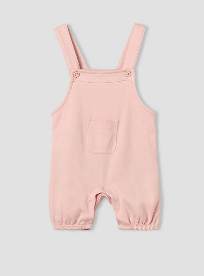 Juniors Round Neck Short Sleeves T-shirt and Dungaree Set with Floral Print-baby-girls-clothing-setsandcoords-image-4