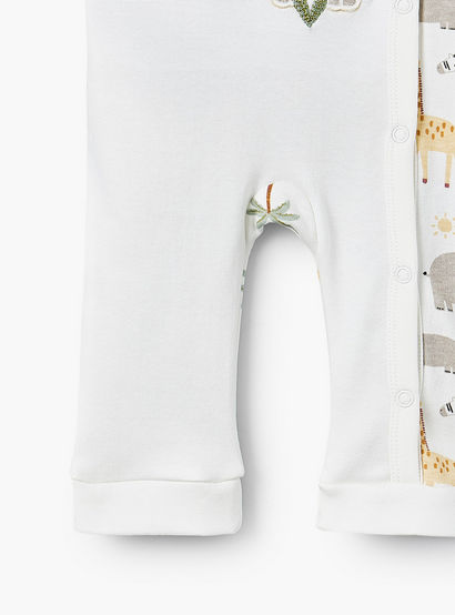 Juniors Cotton Crew Neck Long Sleeves Sleepsuit with Safari Print-baby-boys-clothing-nightwear-sleepsuits-image-4