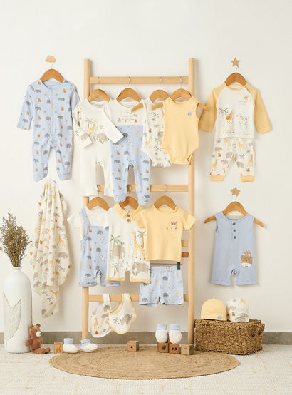 Juniors Cotton Crew Neck Long Sleeves Sleepsuit with Safari Print-baby-boys-clothing-nightwear-sleepsuits-image-5
