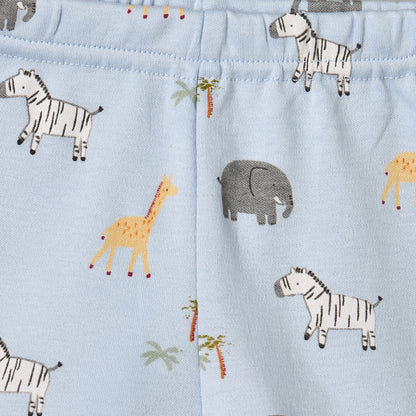 Juniors Crew Neck Short Sleeves T-shirt and Shorts Set with Safari Print