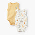 Pack of 2 Juniors Crew Neck Sleeveless Bodysuit with Safari Print - Yellow / 12-18 mths