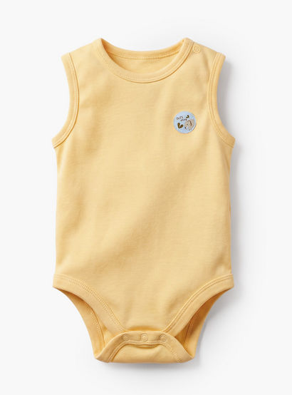 Pack of 2 Juniors Crew Neck Sleeveless Bodysuit with Safari Print-baby-boys-clothing-bodysuits-image-3