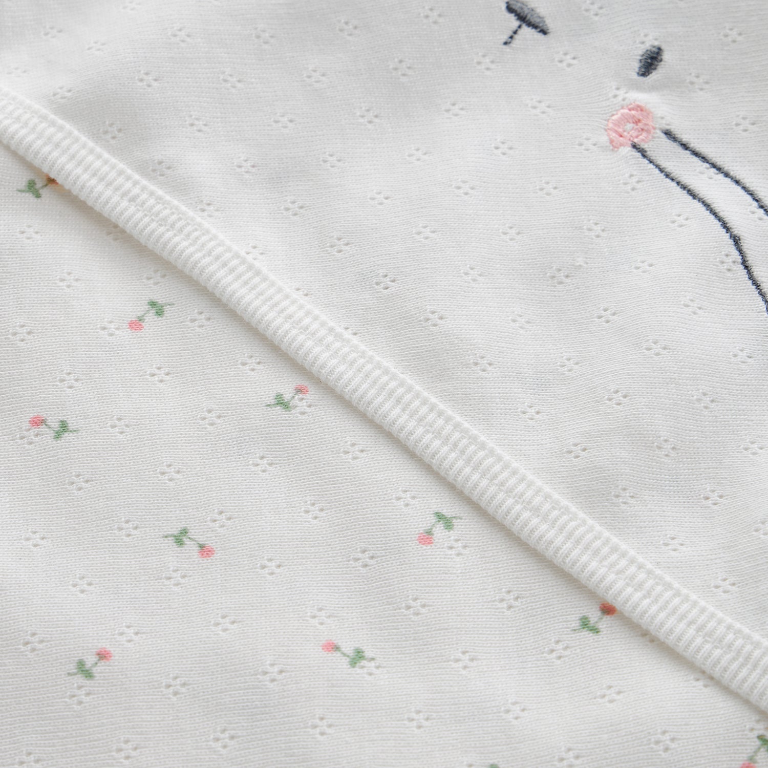 Juniors Floral Print Bunny Hooded Receiving Blanket