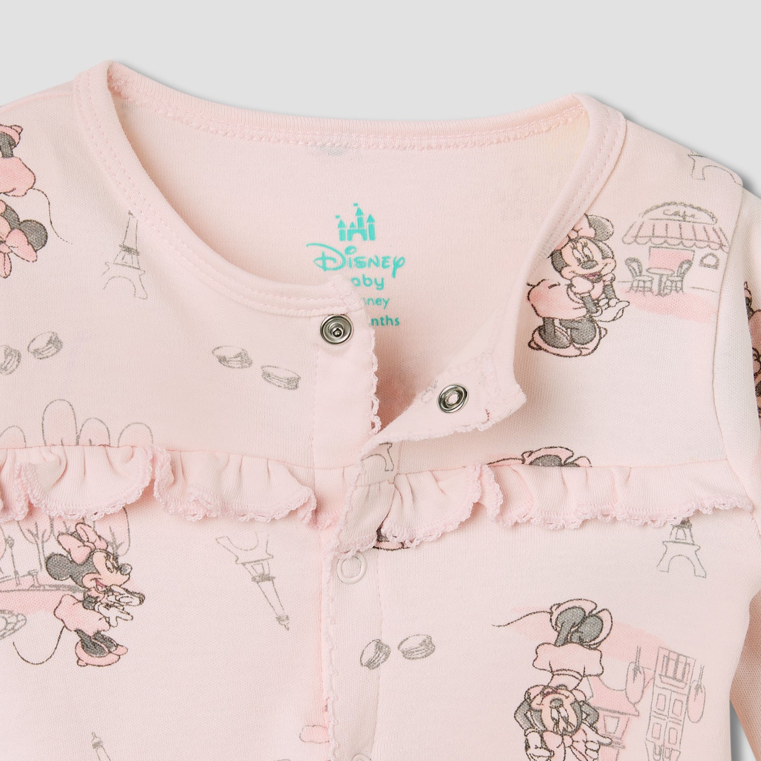 Disney Minnie Mouse Print Sleepsuit with Long Sleeves