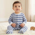 Pack of 2 Juniors Crew Neck Long Sleeves Sleepsuit with Snap Button Closure - Blue / 9-12 mths