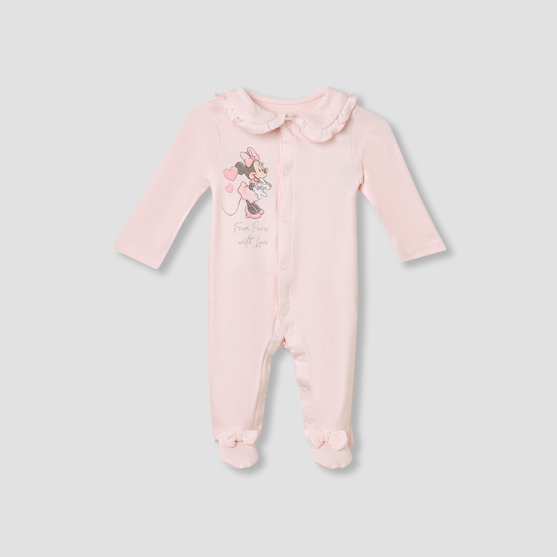 Disney Minnie Mouse Print Sleepsuit with Long Sleeves - Pink / 9-12 mths