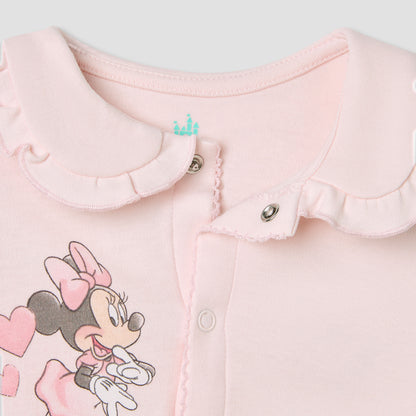 Disney Minnie Mouse Print Sleepsuit with Long Sleeves