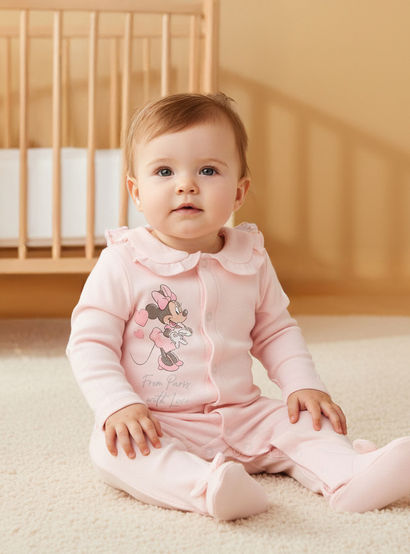 Disney Minnie Mouse Print Sleepsuit with Long Sleeves-baby-girls-clothing-nightwear-sleepsuits-image-6