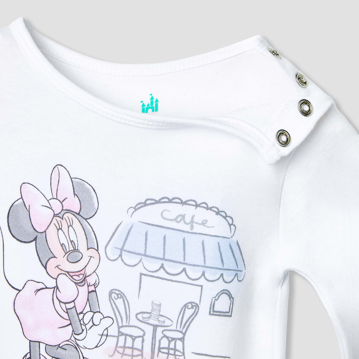 Disney Minnie Mouse Print Sleepsuit with Ruffle and Long Sleeves