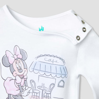Disney Minnie Mouse Print Sleepsuit with Ruffle and Long Sleeves