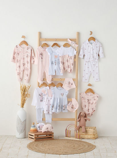 Disney Minnie Mouse Print Sleepsuit with Ruffle and Long Sleeves-baby-girls-clothing-nightwear-sleepsuits-image-5