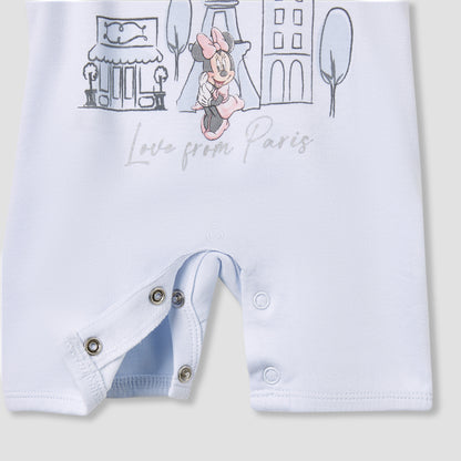 Disney Minnie Mouse Print Dungaree and Solid Top Set