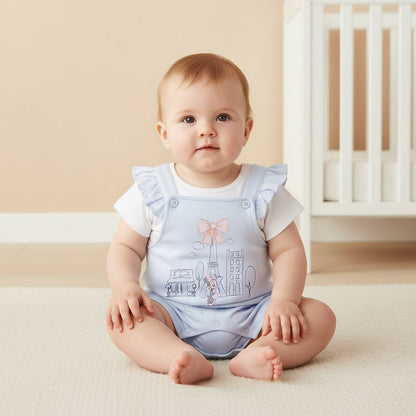 Disney Minnie Mouse Print Dungaree and Solid Top Set