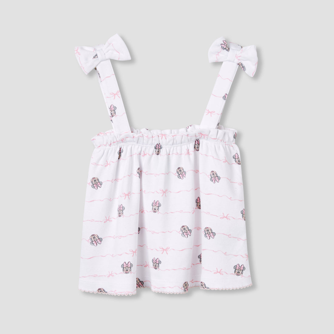 Disney Minnie Mouse Print Dungaree Dress and T-shirt Set