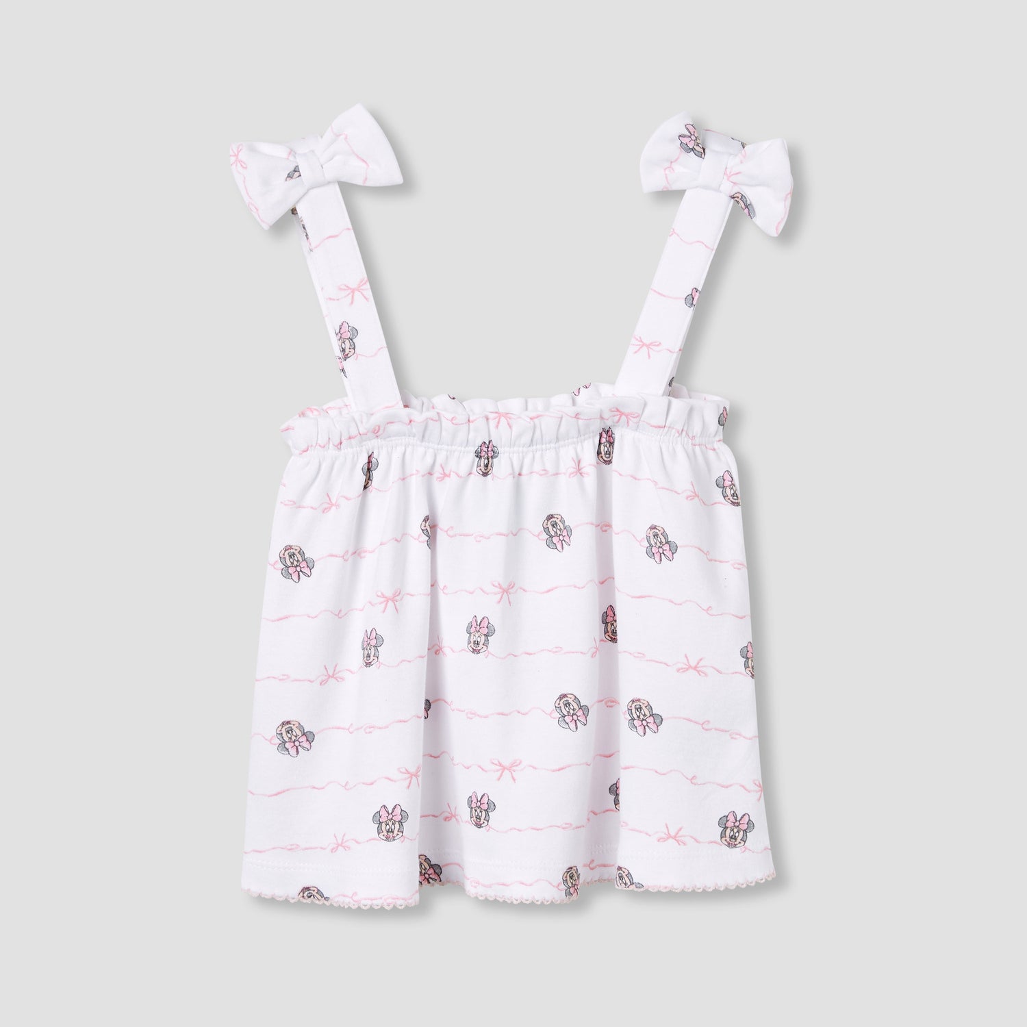 Disney Minnie Mouse Print Dungaree Dress and T-shirt Set