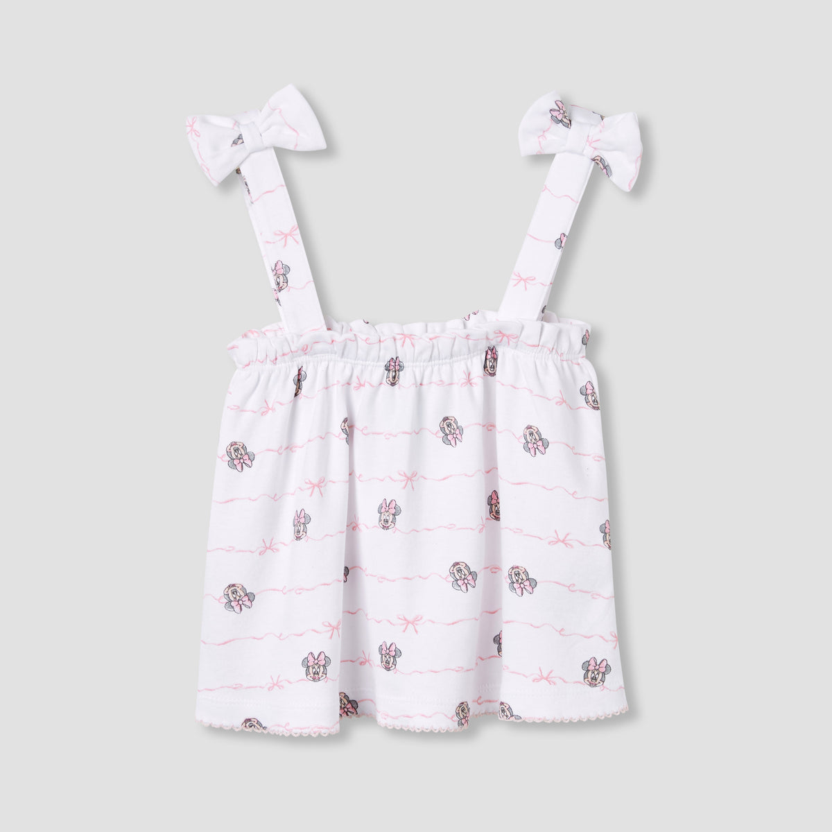 Disney Minnie Mouse Print Dungaree Dress and T-shirt Set
