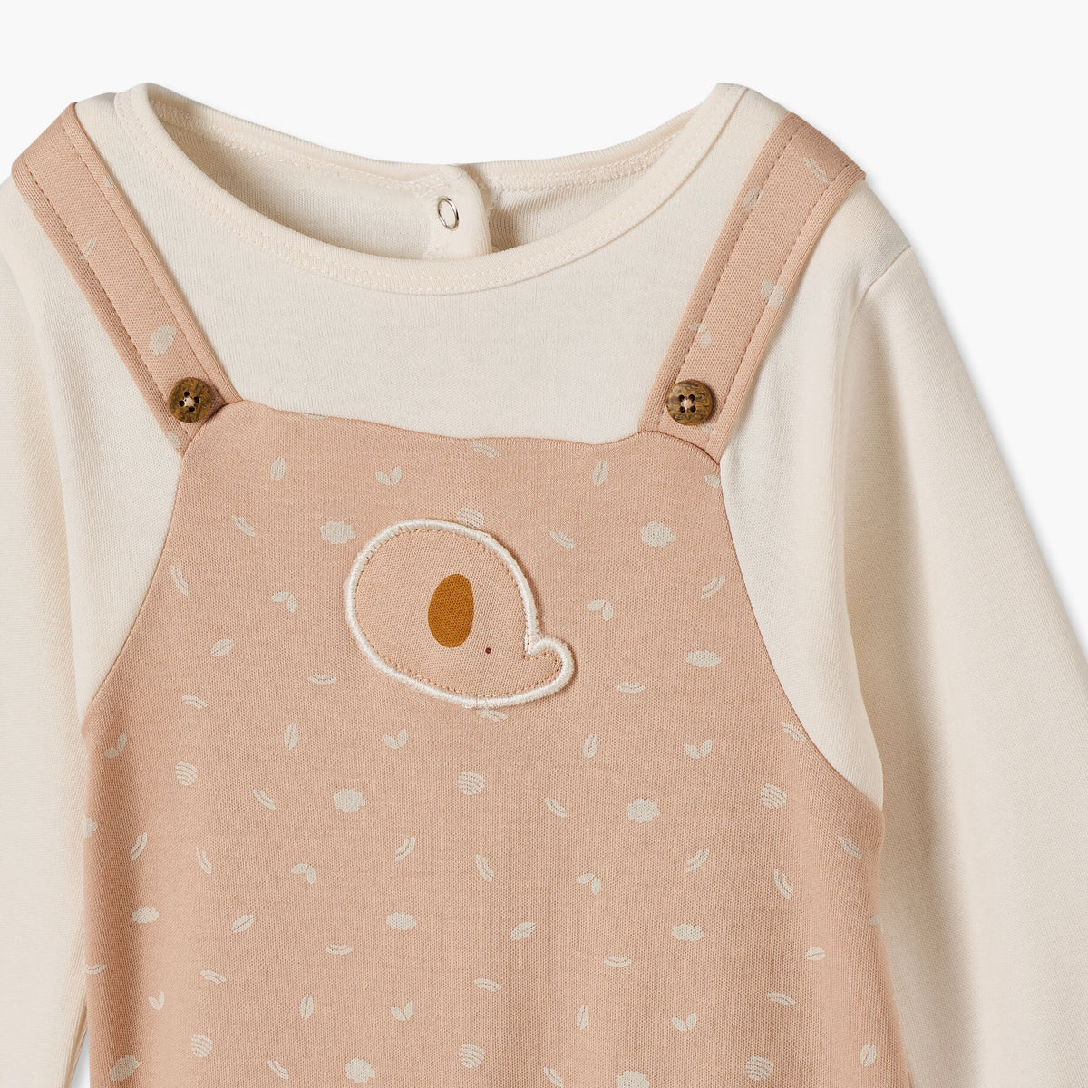 Juniors Cotton Crew Neck Long Sleeves Sleepsuit with Leaf Print