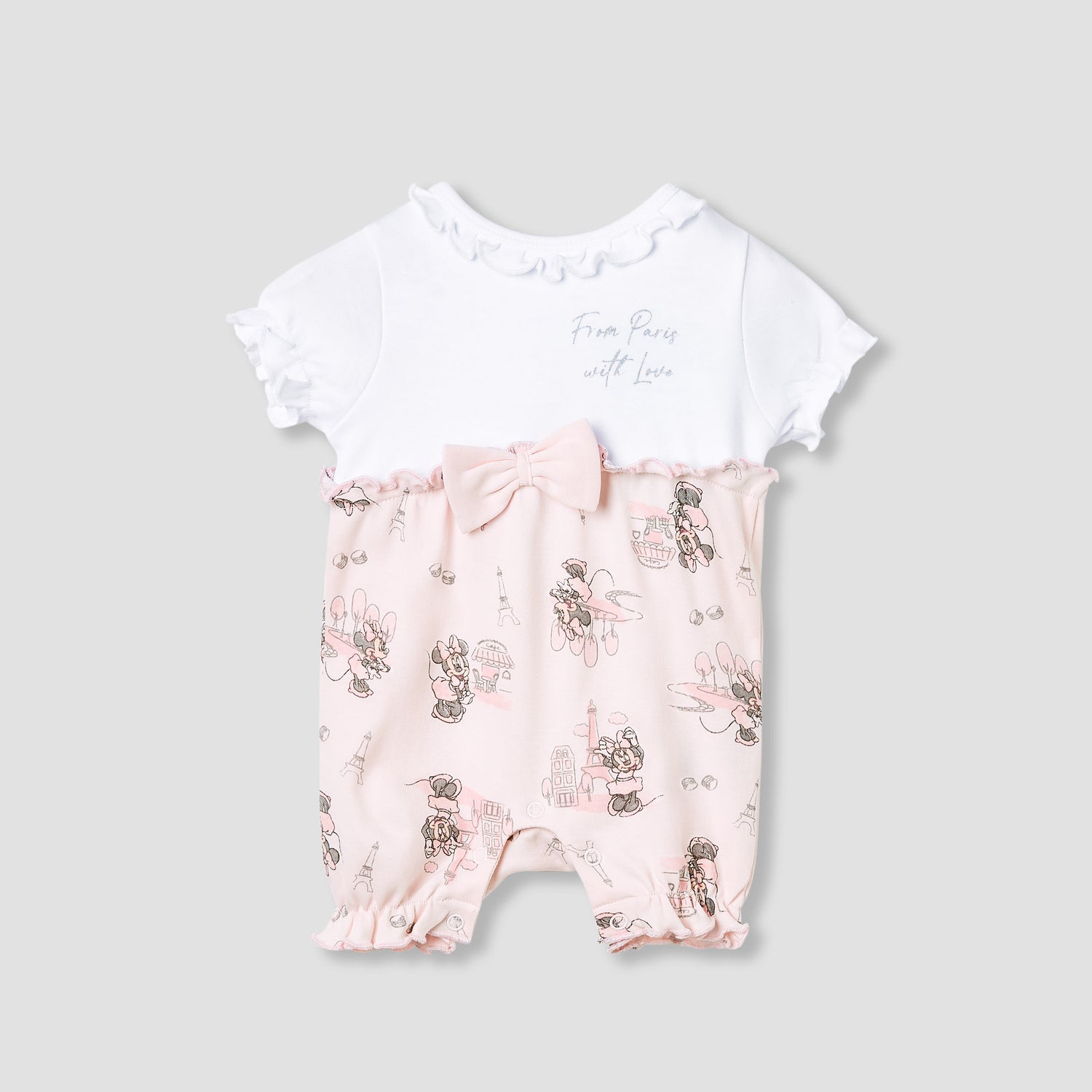 Disney Minnie Mouse Print Romper with Puff Sleeves - Pink / 12-18 mths