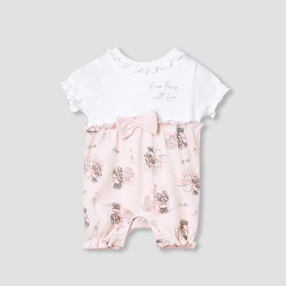 Disney Minnie Mouse Print Romper with Puff Sleeves - Pink / 12-18 mths